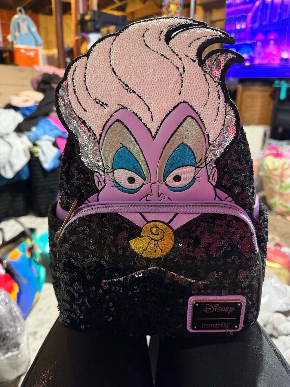 Loungefly Disney The Little Mermaid 35th Anniversary Ursula Sequin Mini Backpack